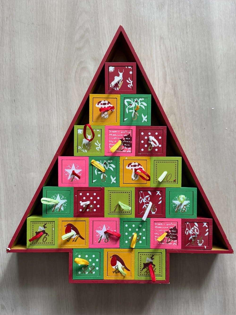 Christmas Tree Drawer Advent Calendar Wood Drawers